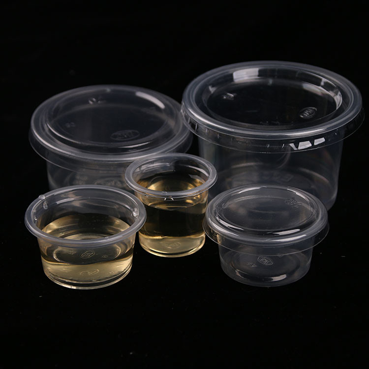 मिनी पीपी प्लास्टिक डिस्पोजेबल सॉस कप साफ़ 1oz 3oz 4.5oz